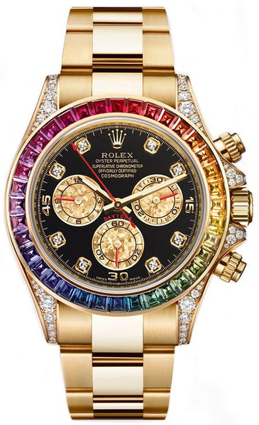 Rolex daytona rainbow outlet yellow gold